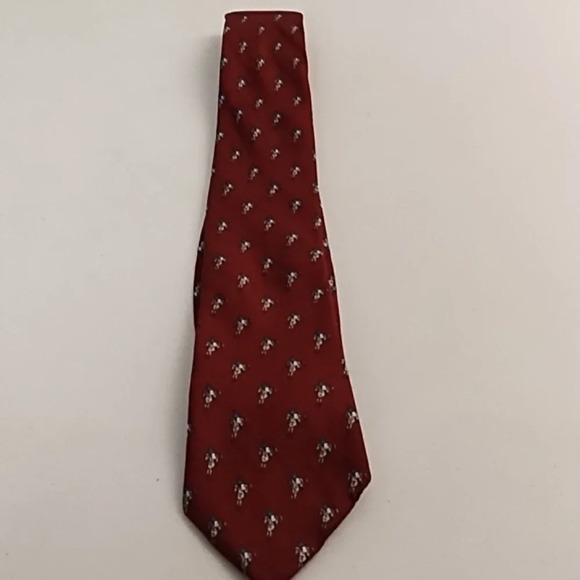 Gant Silk Polo Horse Print Tie Burgundy, Navy Tan - Picture 7 of 7